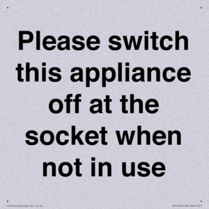 Please switch this appliance off at the socket when not in use